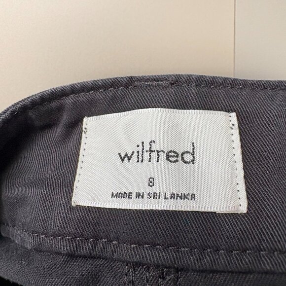 Aritzia Wilfred Charmer Chino Skirt High Waisted Straight Black Size 8 - Picture 6 of 7